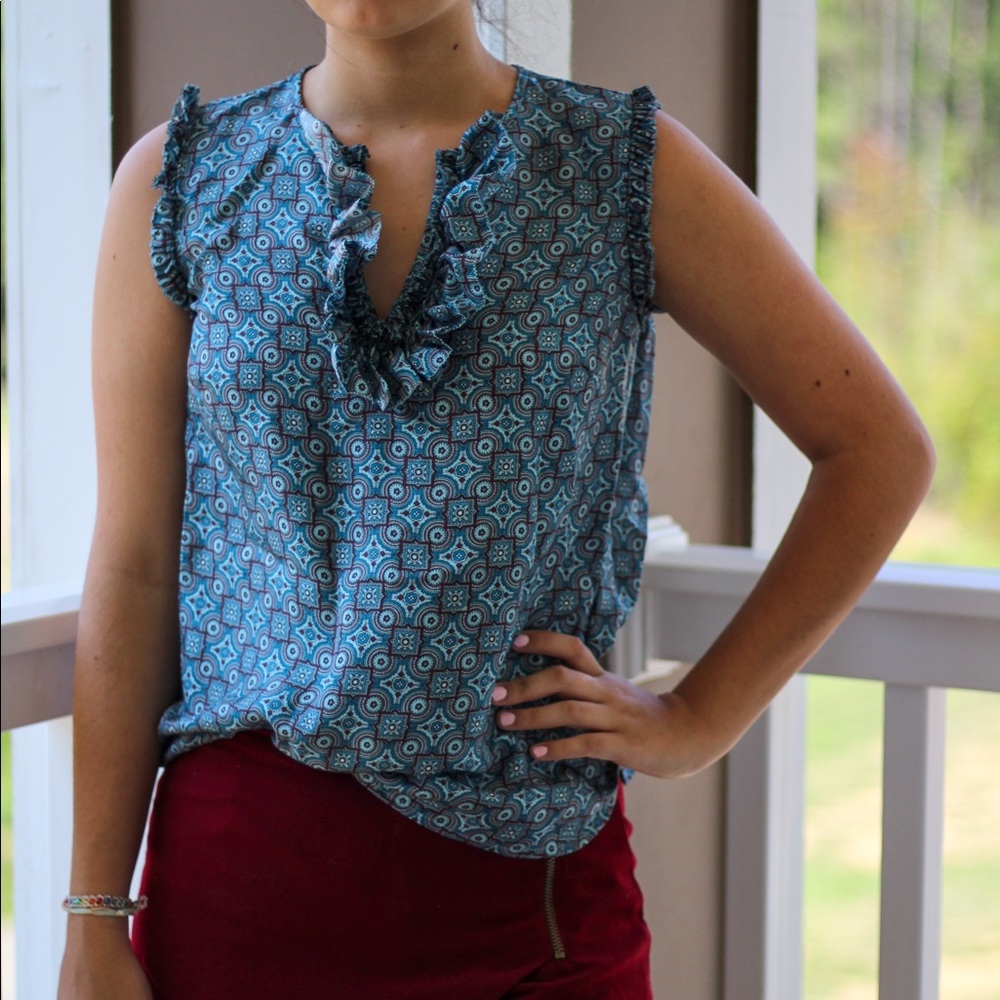 jcrew patterned blouse